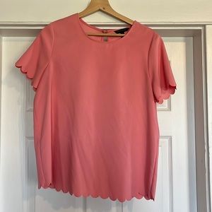 BR Blush Blouse with Scalloped Edges